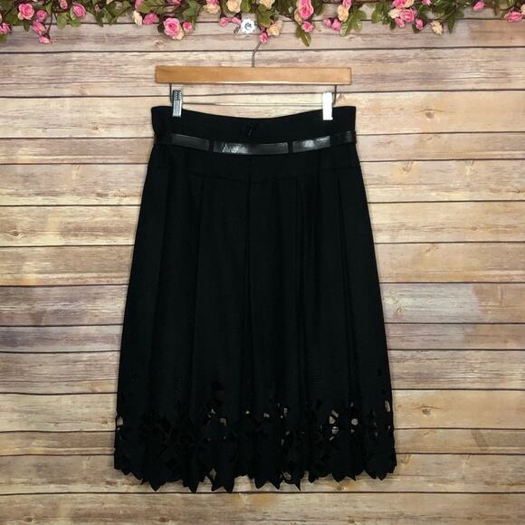 Robert Rodriguez Black Wool Skirt with Belt - Picture 2 of 10